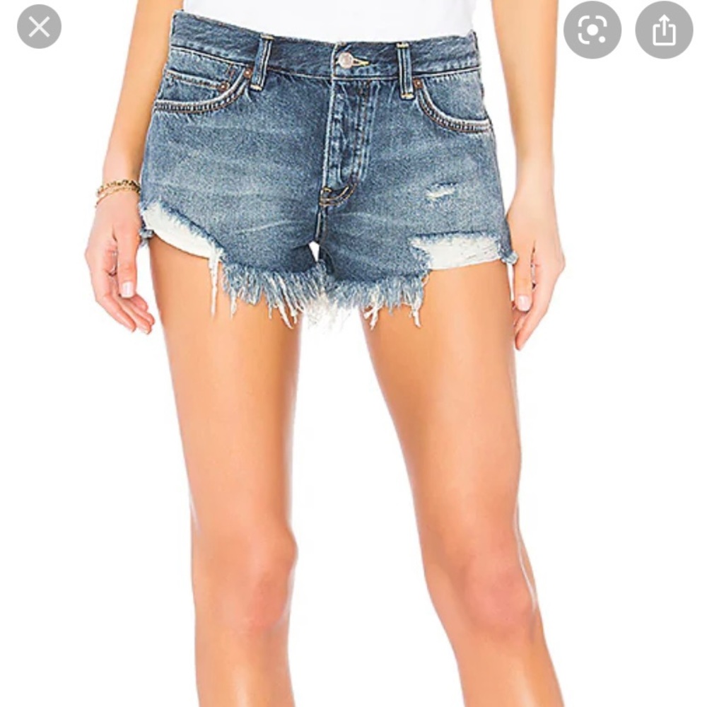 Free people button fly jean shorts